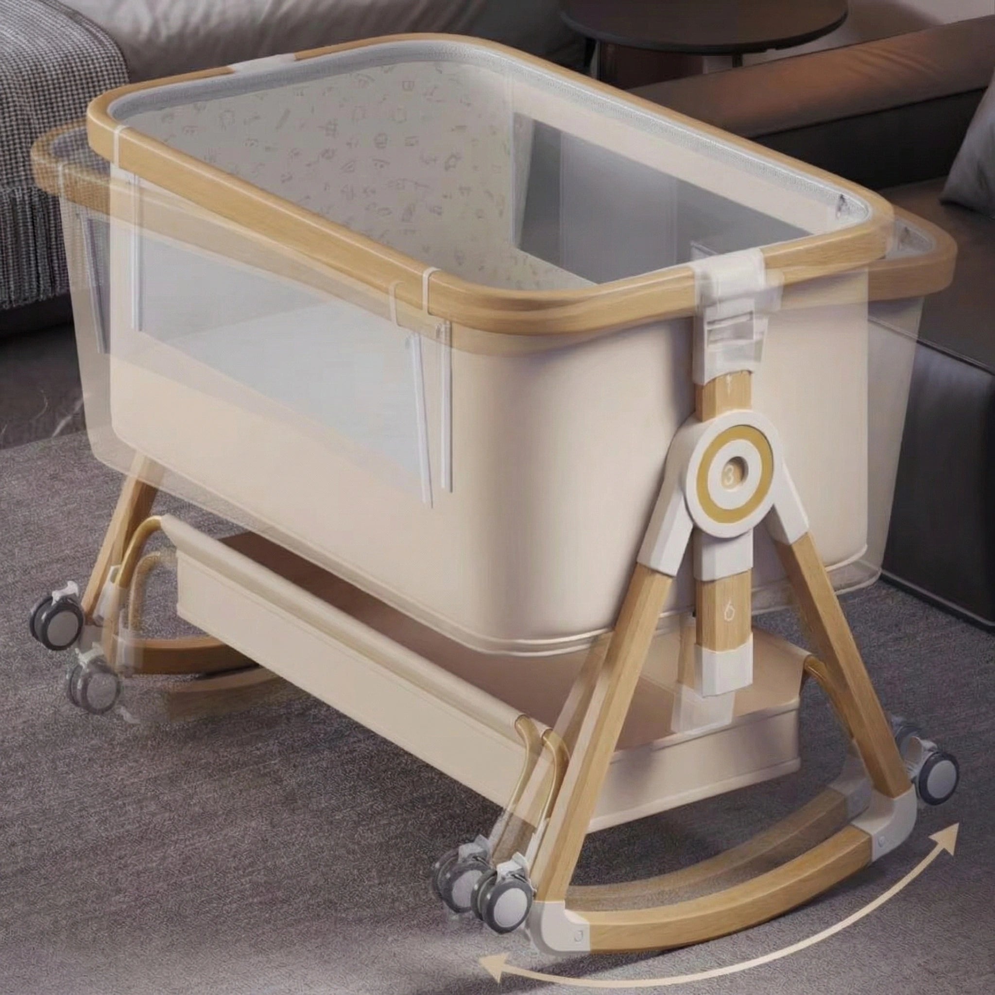 Amari - Luxury Adjustable Baby Cot - Bedside Co-Sleeper